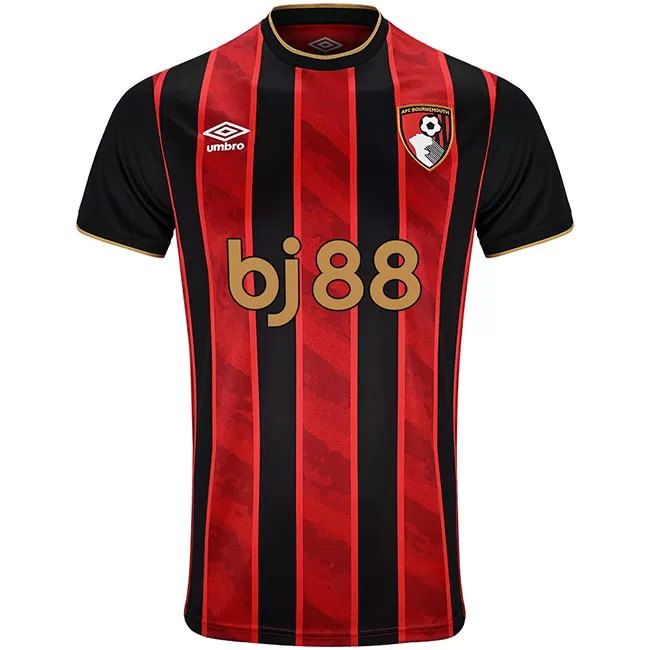 2025 2026 AFC Bournemouth Mens Home Soccer Jersey Red Black Rippled Sand