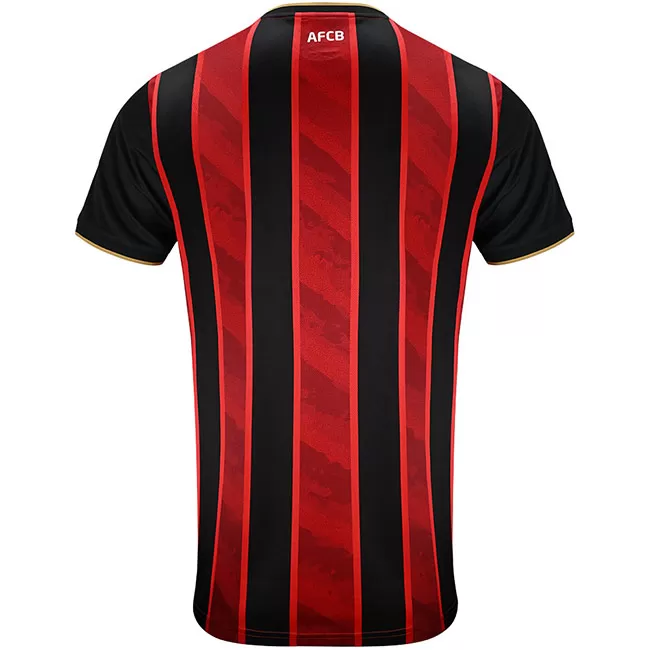 2025 2026 AFC Bournemouth Mens Home Soccer Jersey Red Black Rippled Sand
