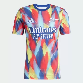2025 2026 Arsenal FC Mens Pre Match Soccer Jersey Multicolor Brushstroke