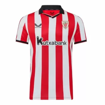 2025 2026 Athletic Club Mens Home Soccer Jersey Red White Pique