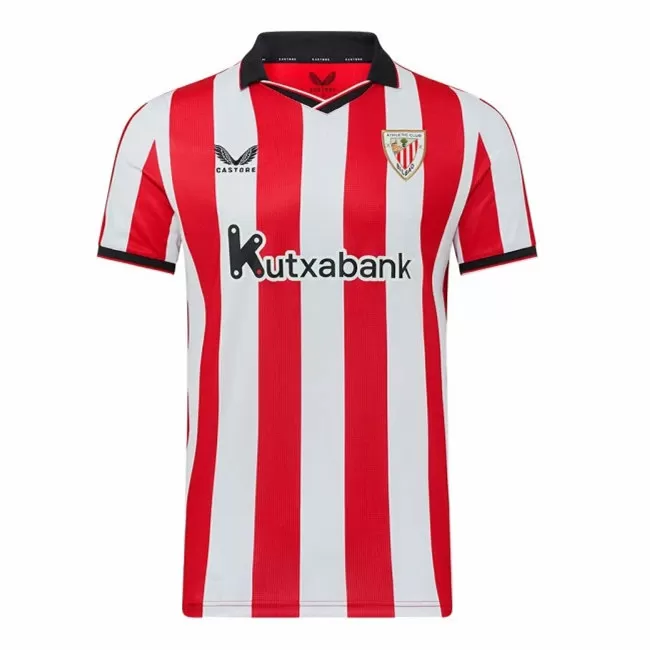 2025 2026 Athletic Club Mens Home Soccer Jersey Red White Pique 2025 2026 Athletic Club Mens Home Soccer Jersey Red White Pique