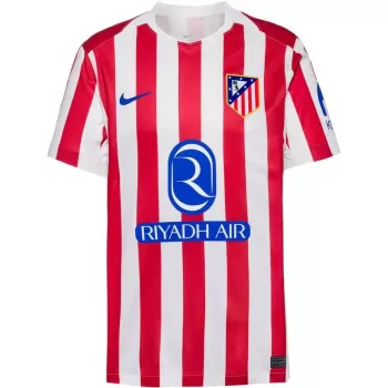 2025 2026 Atlético de Madrid Mens Home Soccer Jersey Red White Stripes