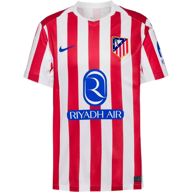 2025 2026 Atlético de Madrid Mens Home Soccer Jersey Red White Stripes