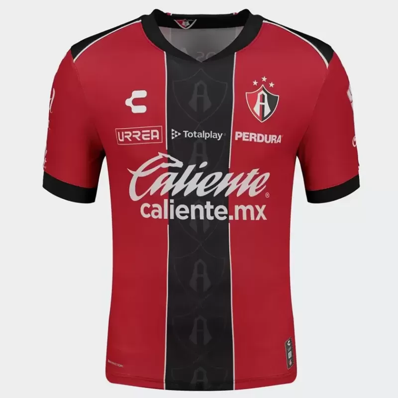 2025 2026 Atlas Mens Home Soccer Jersey Red Black Central Stripe 2025 2026 Atlas Mens Home Soccer Jersey Red Black Central Stripe