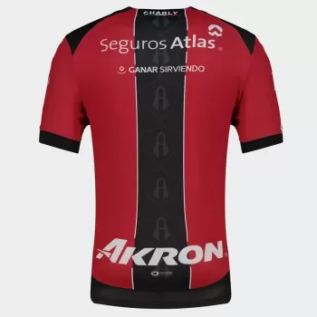 2025 2026 Atlas Mens Home Soccer Jersey Red Black Central Stripe