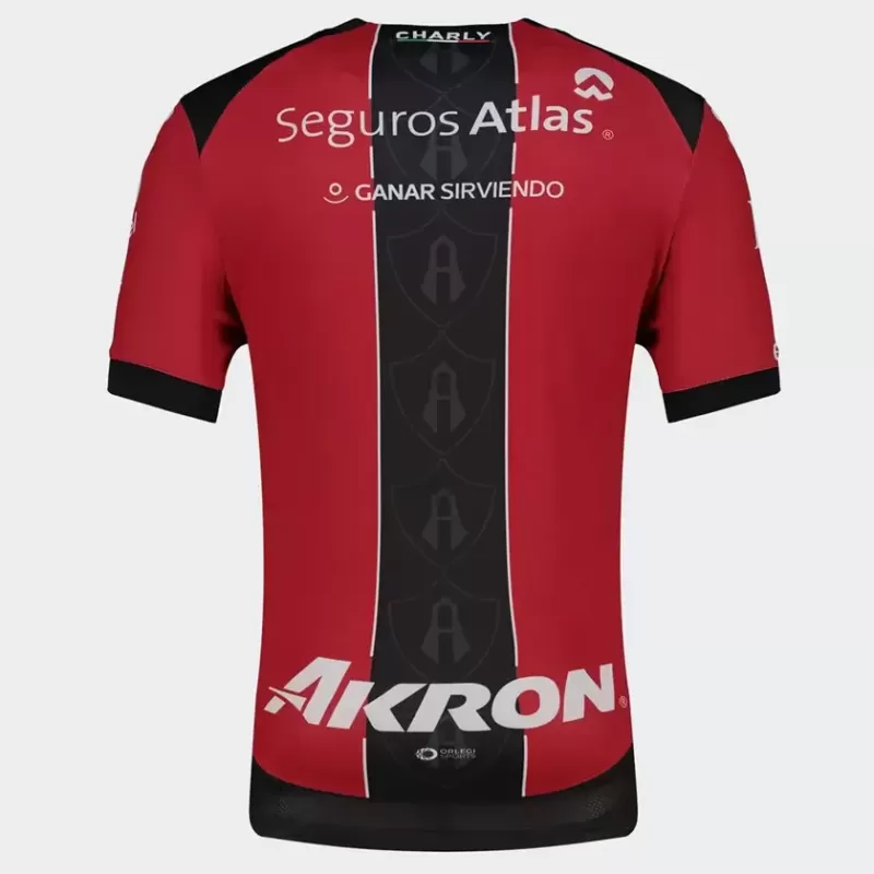 2025 2026 Atlas Mens Home Soccer Jersey Red Black Central Stripe 2025 2026 Atlas Mens Home Soccer Jersey Red Black Central Stripe