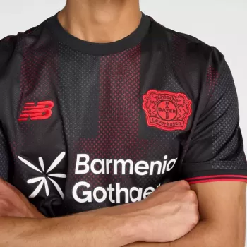 2025 2026 Bayer 04 Leverkusen Mens Home Soccer Jersey Black Red