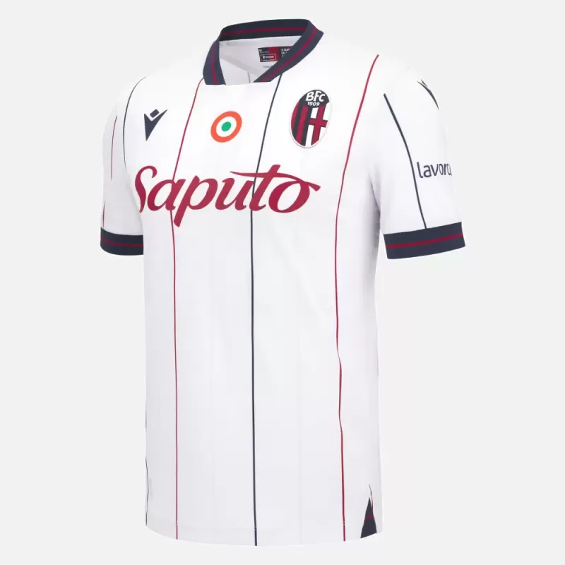 2025 2026 Bologna FC 1909 Mens Away Soccer Jersey White Red Blue
