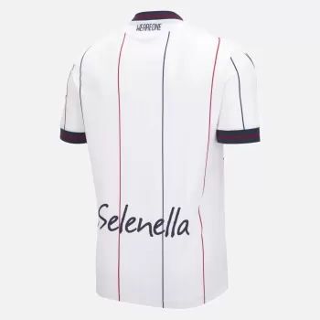2025 2026 Bologna FC 1909 Mens Away Soccer Jersey White Red Blue 2025 2026 Bologna FC 1909 Mens Away Soccer Jersey White Red Blue