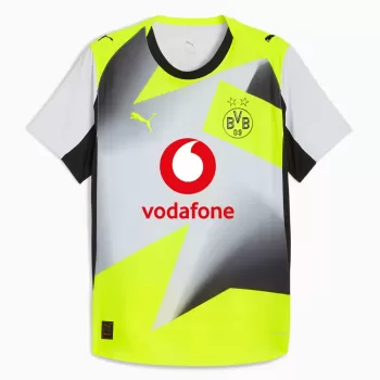 2025 2026 Borussia Dortmund Mens Away Soccer Jersey Loud Yellow Black