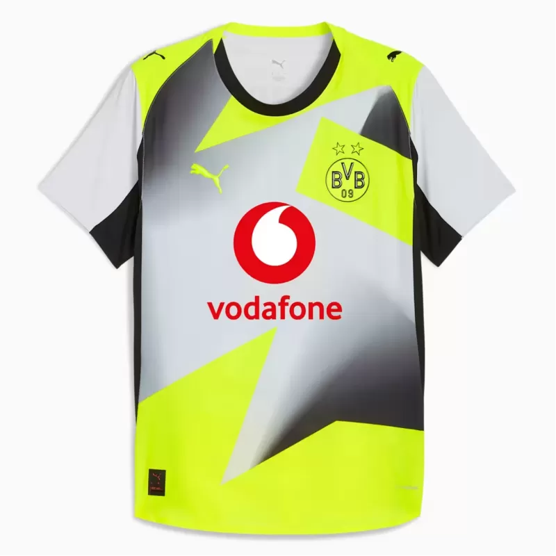 2025 2026 Borussia Dortmund Mens Away Soccer Jersey Loud Yellow Black