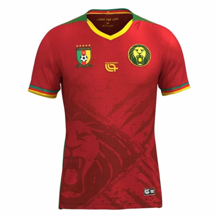 2025 2026 Cameroon Mens Away Soccer Jersey Red Lion Graphic 2025 2026 Cameroon Mens Away Soccer Jersey Red Lion Graphic