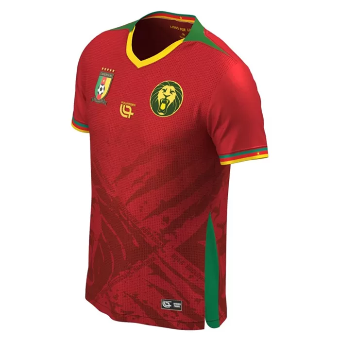 2025 2026 Cameroon Mens Away Soccer Jersey Red Lion Graphic 2025 2026 Cameroon Mens Away Soccer Jersey Red Lion Graphic