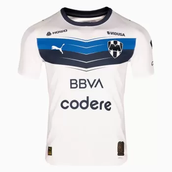 2025 2026 CF Monterrey Mens Away Soccer Jersey Blue Black Chevron