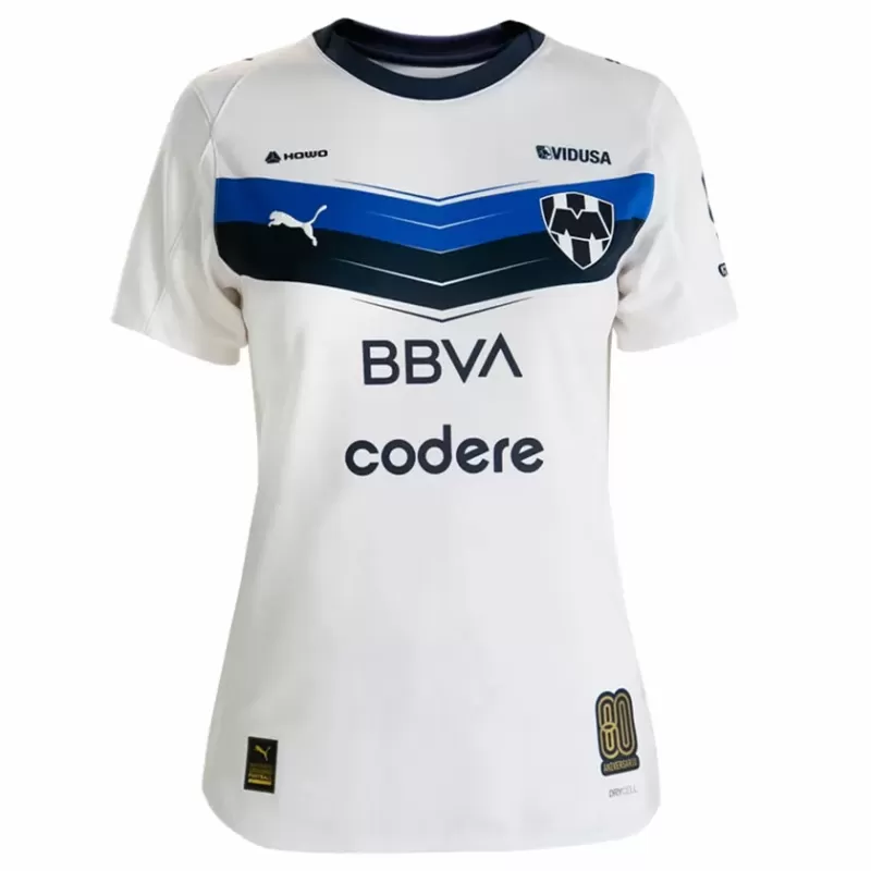 2025 2026 CF Monterrey Womens Away Soccer Jersey Blue Black Chevron