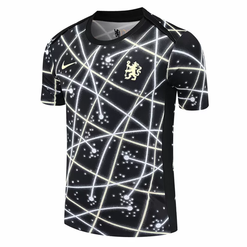 2025 2026 Chelsea Mens Academy Pro Pre Match Soccer Jersey Black Gold