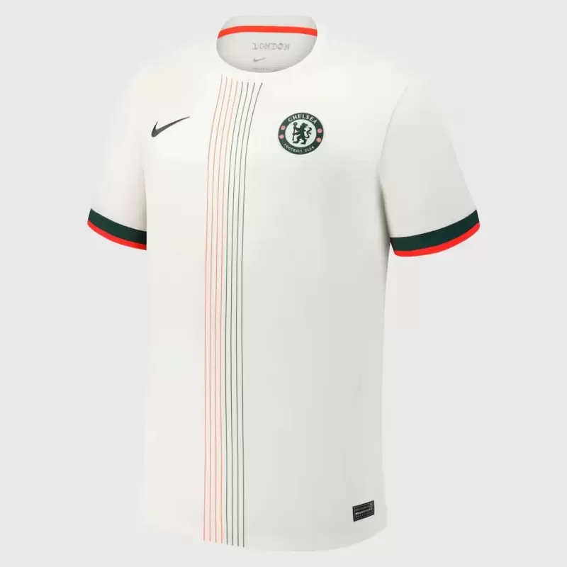 2025 2026 Chelsea Mens Away Soccer Jersey White Red Green