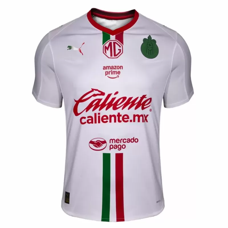 2025 2026 Chivas Mens Away Soccer Jersey White Flag Stripes 2025 2026 Chivas Mens Away Soccer Jersey White Flag Stripes