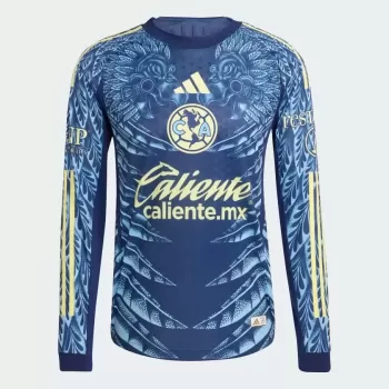 2025 2026 Club America Mens Away Long Sleeve Soccer Jersey Navy