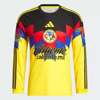 2025 2026 Club America Mens Home Long Sleeve Soccer Jersey Eagle Feather