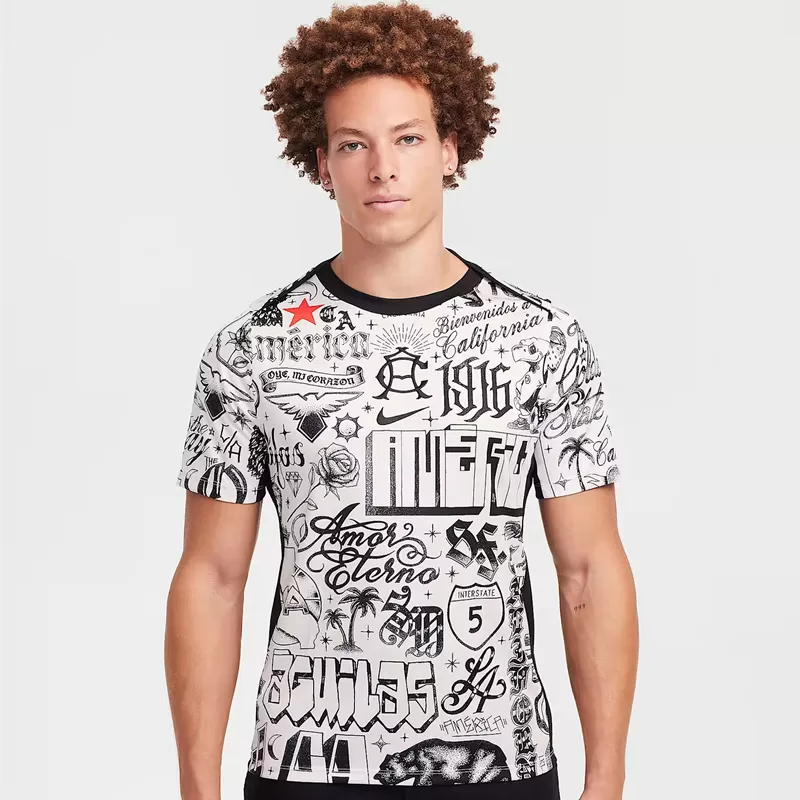 2025 2026 Club America Mens Pre Match Soccer Jersey Brown Black