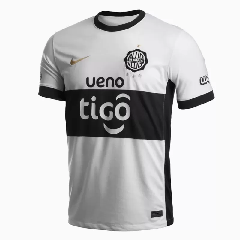 2025 2026 Club Olimpia Mens Home Soccer Jersey White Black 2025 2026 Club Olimpia Mens Home Soccer Jersey White Black
