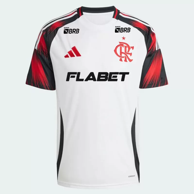 2025 2026 CR Flamengo Mens Away Soccer Jersey White Red