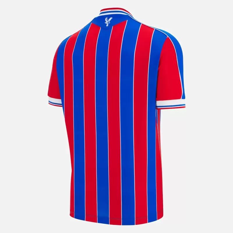 2025 2026 Crystal Palace Mens Home Soccer Jersey Red Blue Pinstripe