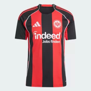 2025 2026 Eintracht Frankfurt Mens Home Soccer Jersey Red Black Stripe