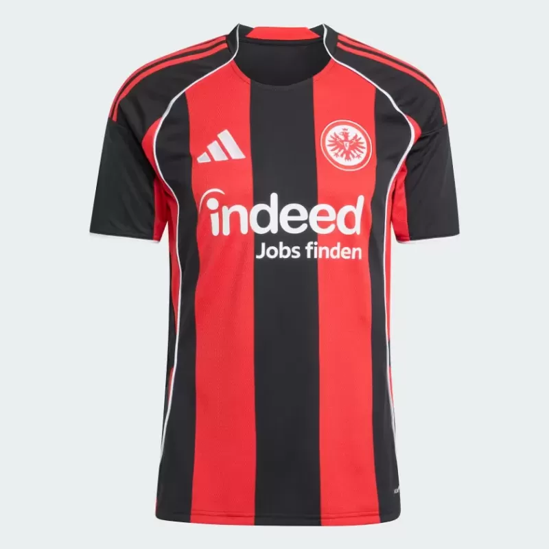 2025 2026 Eintracht Frankfurt Mens Home Soccer Jersey Red Black Stripe