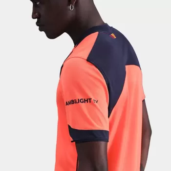 2025 2026 FC Barcelona Mens Third Authentic Soccer Jersey Player Version Orange