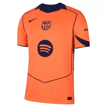 2025 2026 FC Barcelona Mens Third Soccer Jersey Orange Navy