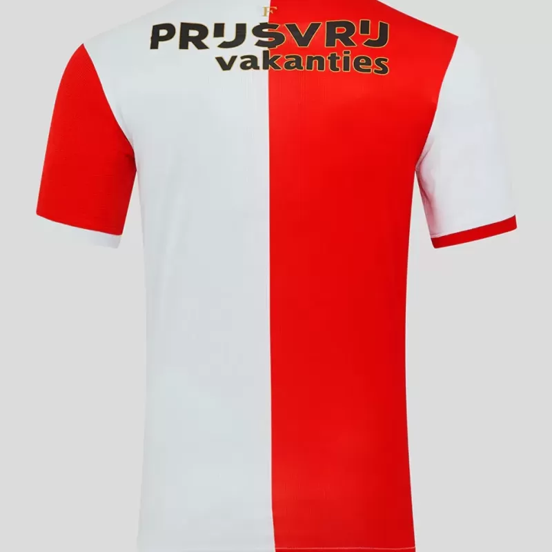 2025 2026 Feyenoord Mens Home Soccer Jersey Red White Gold
