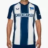 2025 2026 Hertha BSC Mens Home Soccer Jersey Brushstroke Stripes