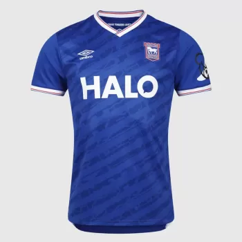 2025 2026 Ipswich Town Mens Home Soccer Jersey Blue Crest Pattern