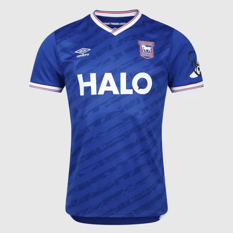2025 2026 Ipswich Town Mens Home Soccer Jersey Blue Crest Pattern 2025 2026 Ipswich Town Mens Home Soccer Jersey Blue Crest Pattern