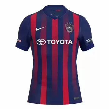 2025 2026 JDT Mens Home Soccer Jersey Red Blue Stripes