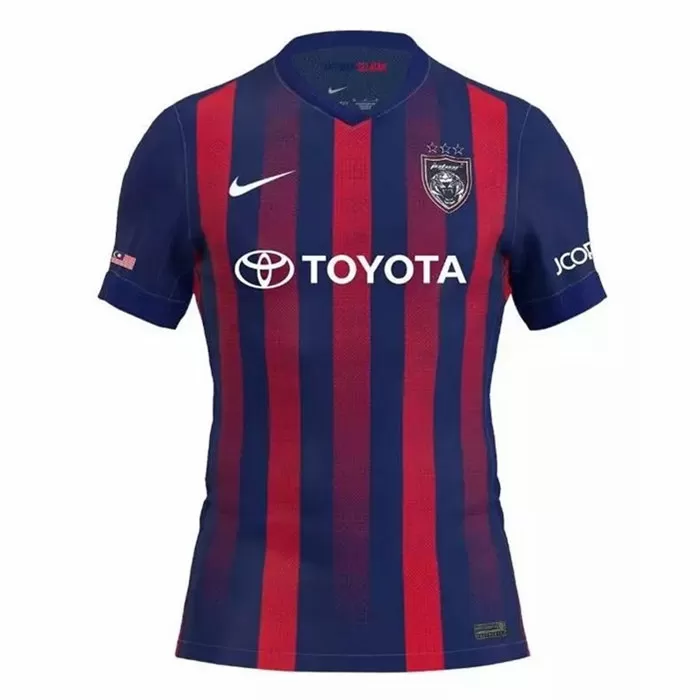 2025 2026 JDT Mens Home Soccer Jersey Red Blue Stripes