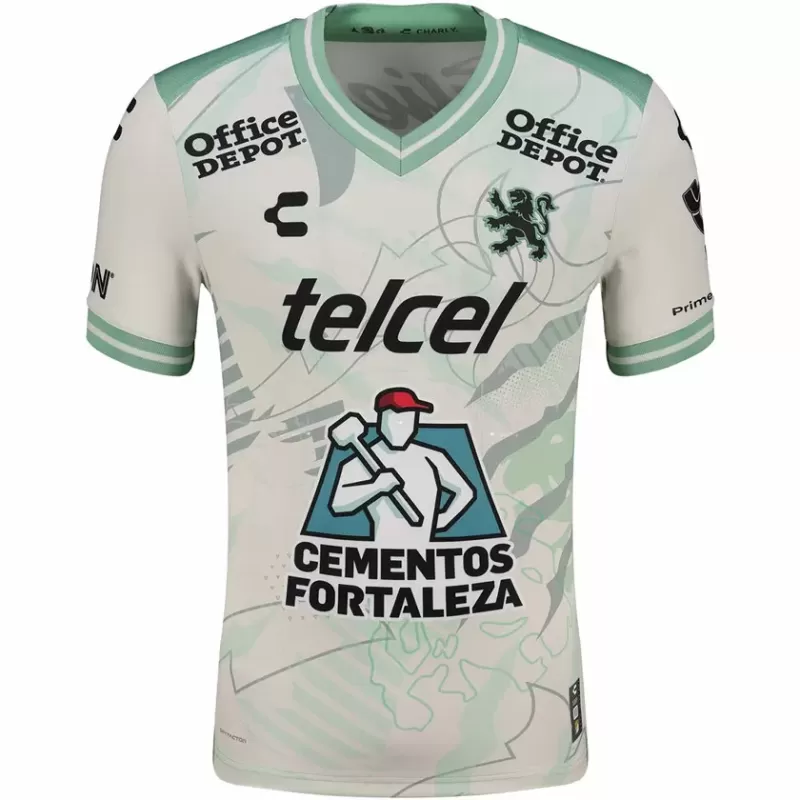 2025 2026 Leon Mens Away Soccer Jersey Green Lion Claw Design