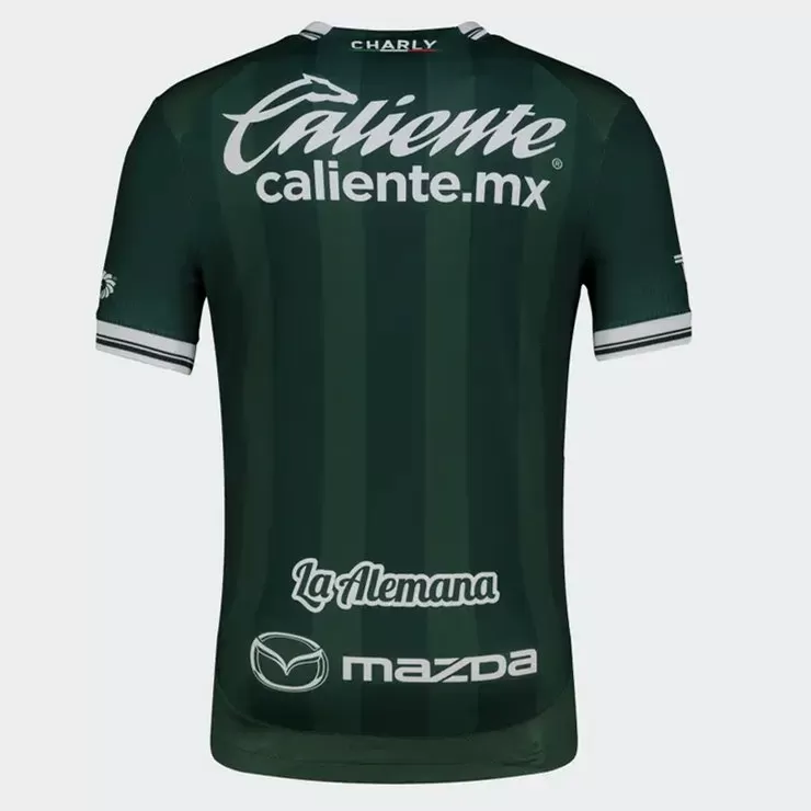 2025 2026 Leon Mens Home Soccer Jersey Green Vertical Stripes 2025 2026 Leon Mens Home Soccer Jersey Green Vertical Stripes