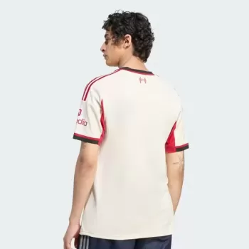 2025 2026 Liverpool FC Mens Away Authentic Soccer Jersey Player Version Off White