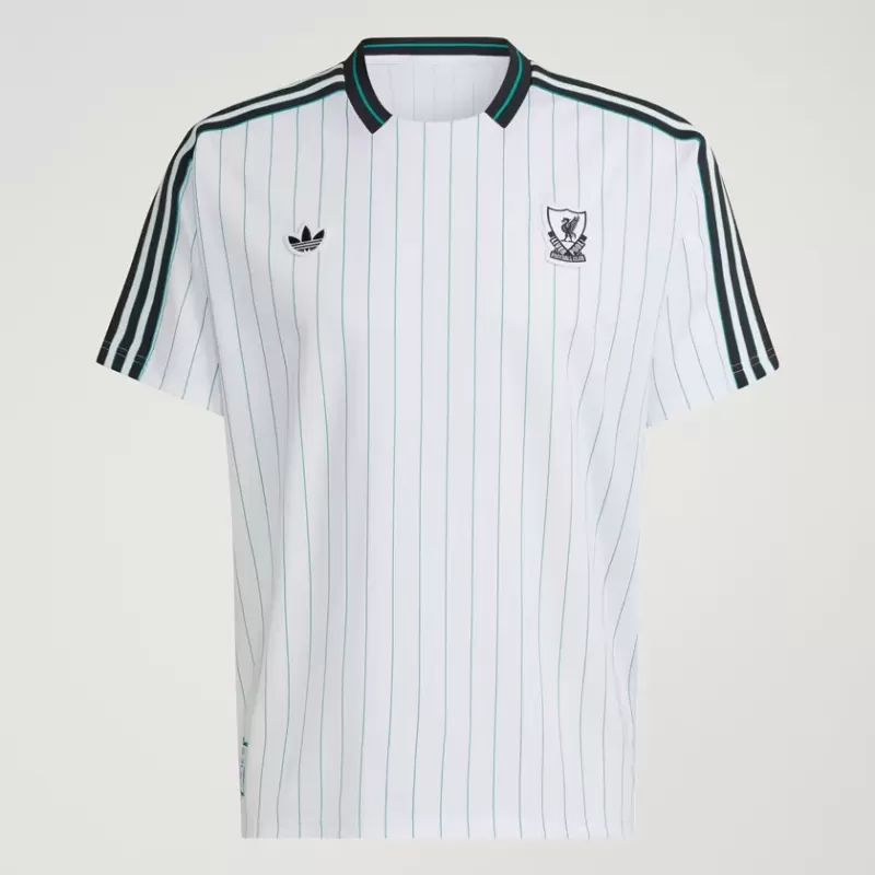 2025 2026 Liverpool FC Mens Terrace Icons Soccer Jersey Pinstripe Red