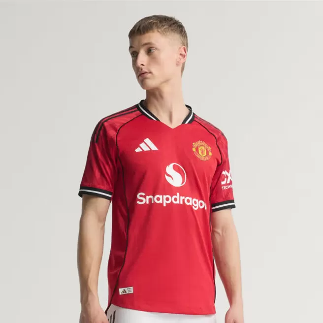2025 2026 Manchester United Mens Home Authentic Soccer Jersey Player Version