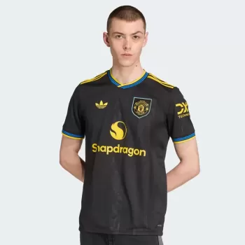 2025 2026 Manchester United Mens Third Authentic Soccer Jersey Player Version Black