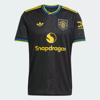 2025 2026 Manchester United Mens Third Soccer Jersey Black Yellow
