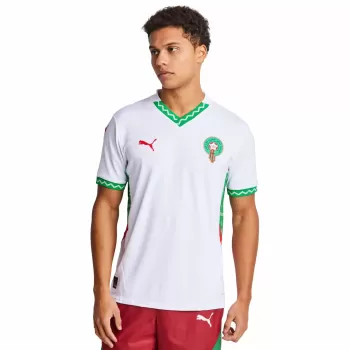2025 2026 Morocco Mens Away Soccer Jersey White Green Red