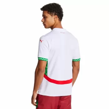 2025 2026 Morocco Mens Away Soccer Jersey White Green Red