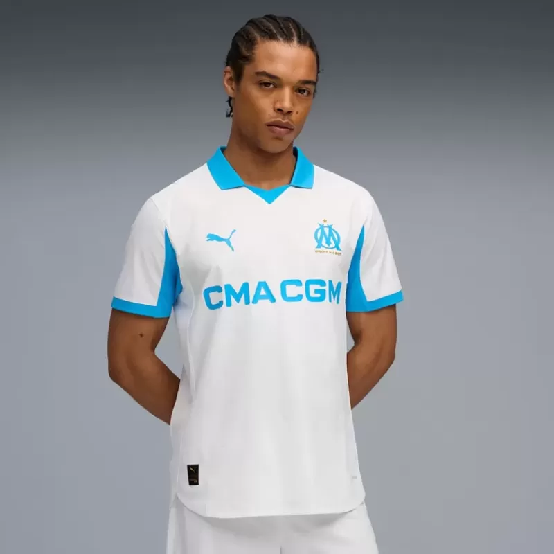 2025 2026 Olympique de Marseille Mens Home Authentic Soccer Jersey Player Version