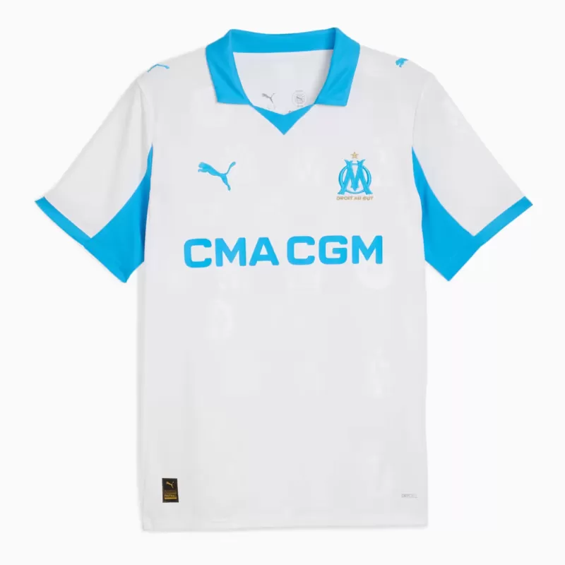 2025 2026 Olympique de Marseille Mens Home Soccer Jersey White Blue 2025 2026 Olympique de Marseille Mens Home Soccer Jersey White Blue