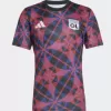 2025 2026 Olympique Lyonnais Mens Pre Match Soccer Jersey Red Blue Floral 2025 2026 Olympique Lyonnais Mens Pre Match Soccer Jersey Red Blue Floral